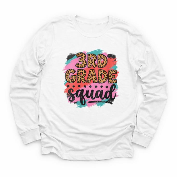 Women's Third 3rd Grade Squad Back To School Animal Print Girl Tee Youth Long Sleeve Tee
