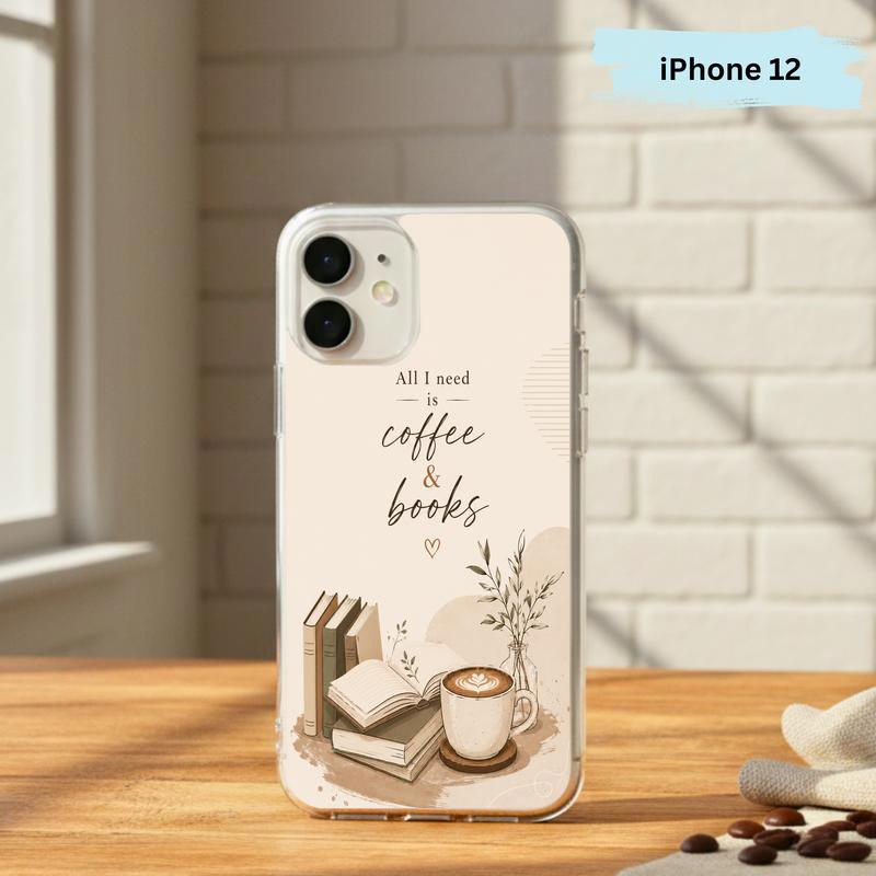All I Need Is Coffee And Books - Boho Book Art Phone Case IPhone