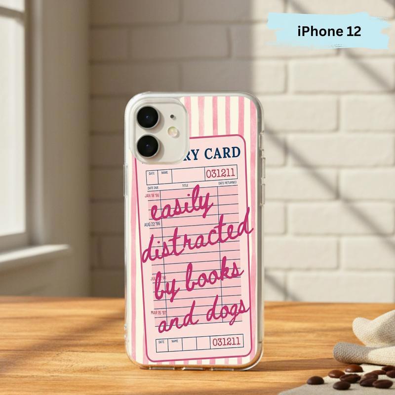 Easily Distracted By Books And Dogs - Funny Book Lover Phone Case IPhone