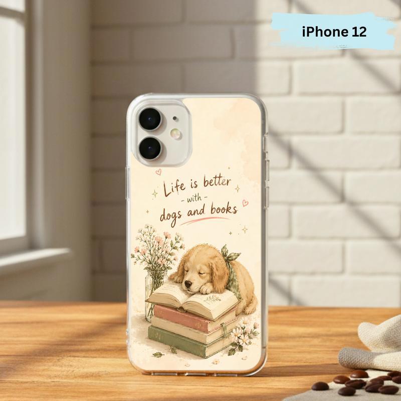 Life Is Better With Dogs And Books - Cute Book Lover Phone Case IPhone