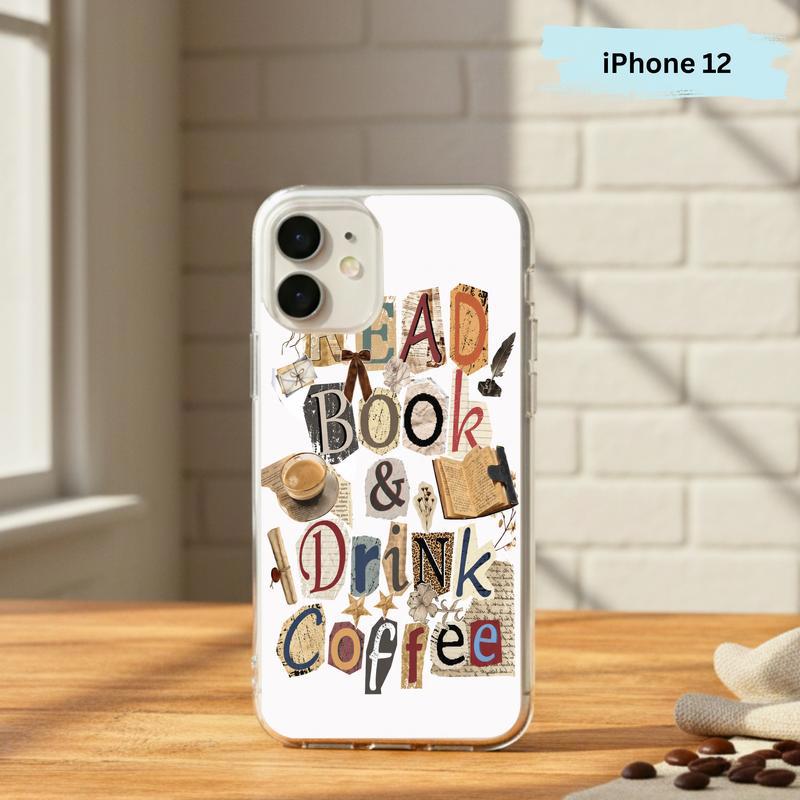 Read Book And Drink Coffee - Vintage Collage Reader Art Phone Case IPhone