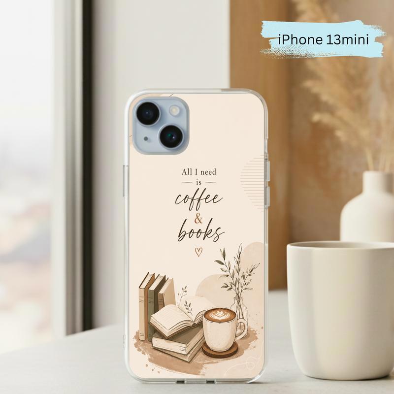 All I Need Is Coffee And Books - Boho Book Art Phone Case IPhone