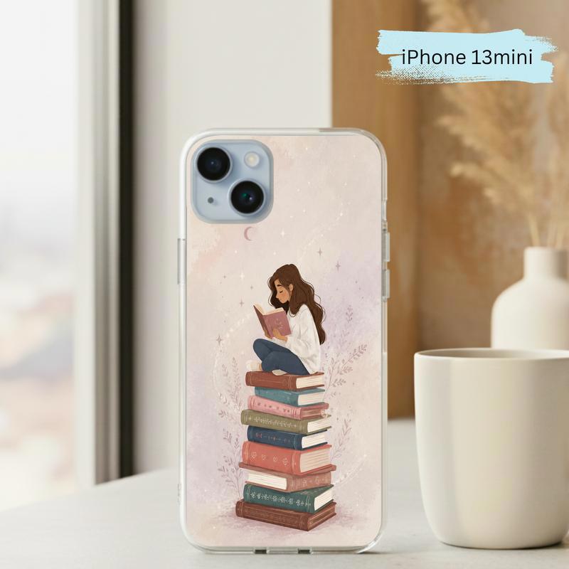 Cozy Girl Reading Books - Dreamy Book Lover Aesthetic Phone Case IPhone