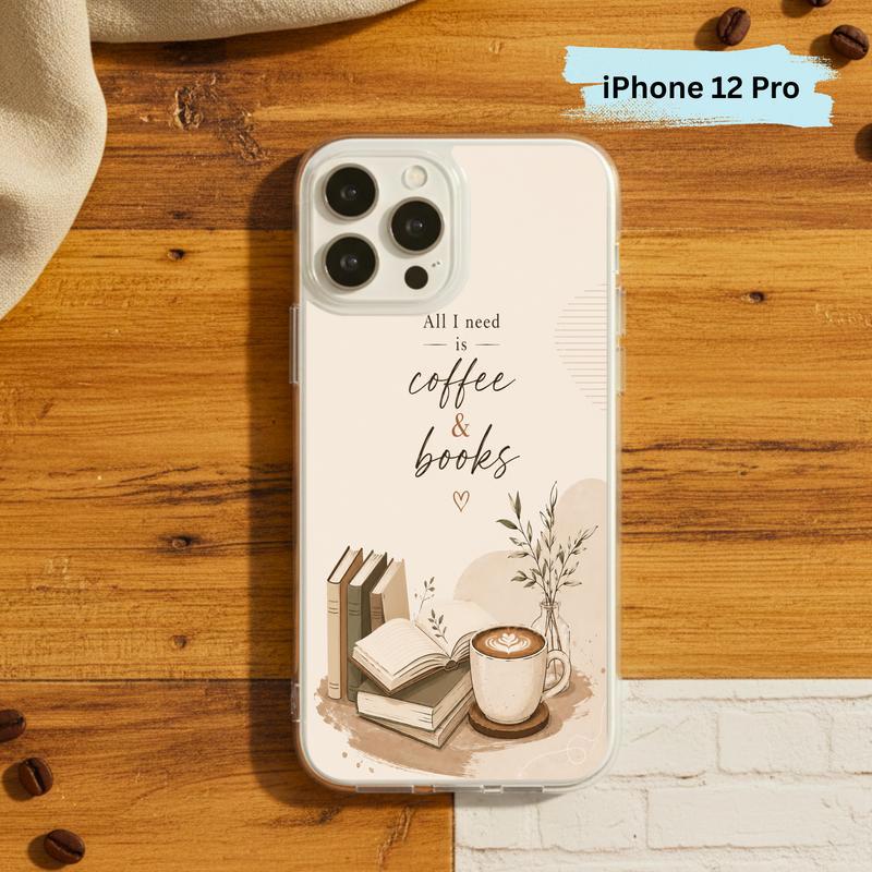 All I Need Is Coffee And Books - Boho Book Art Phone Case IPhone