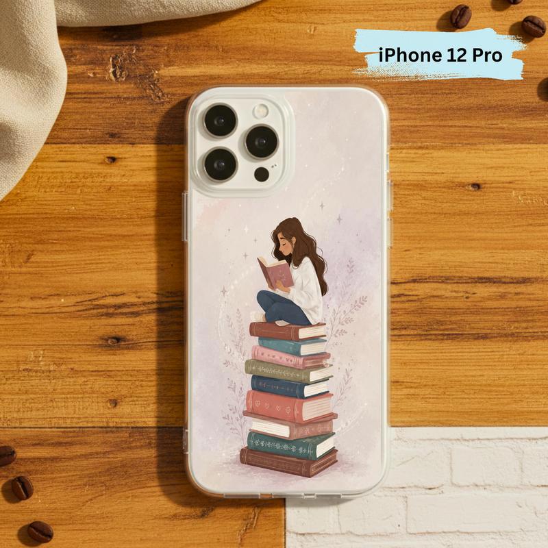 Cozy Girl Reading Books - Dreamy Book Lover Aesthetic Phone Case IPhone