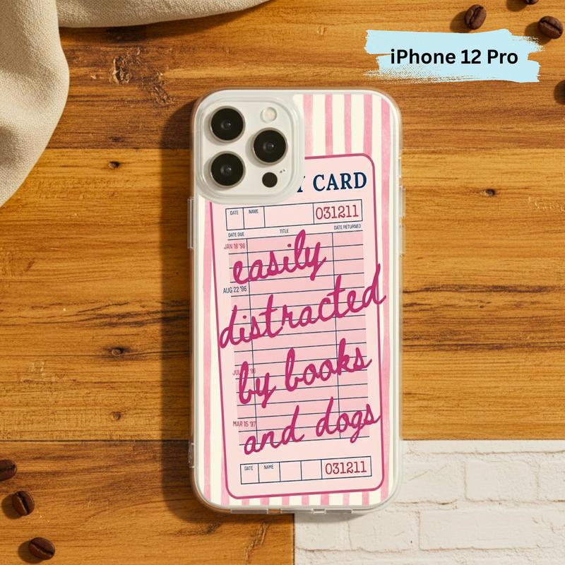 Easily Distracted By Books And Dogs - Funny Book Lover Phone Case IPhone