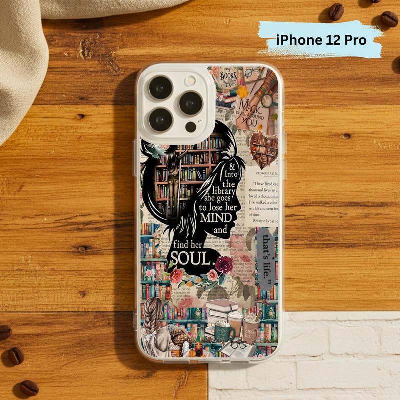 Into The Library She Goes - Book Lover Collage Phone Case IPhone