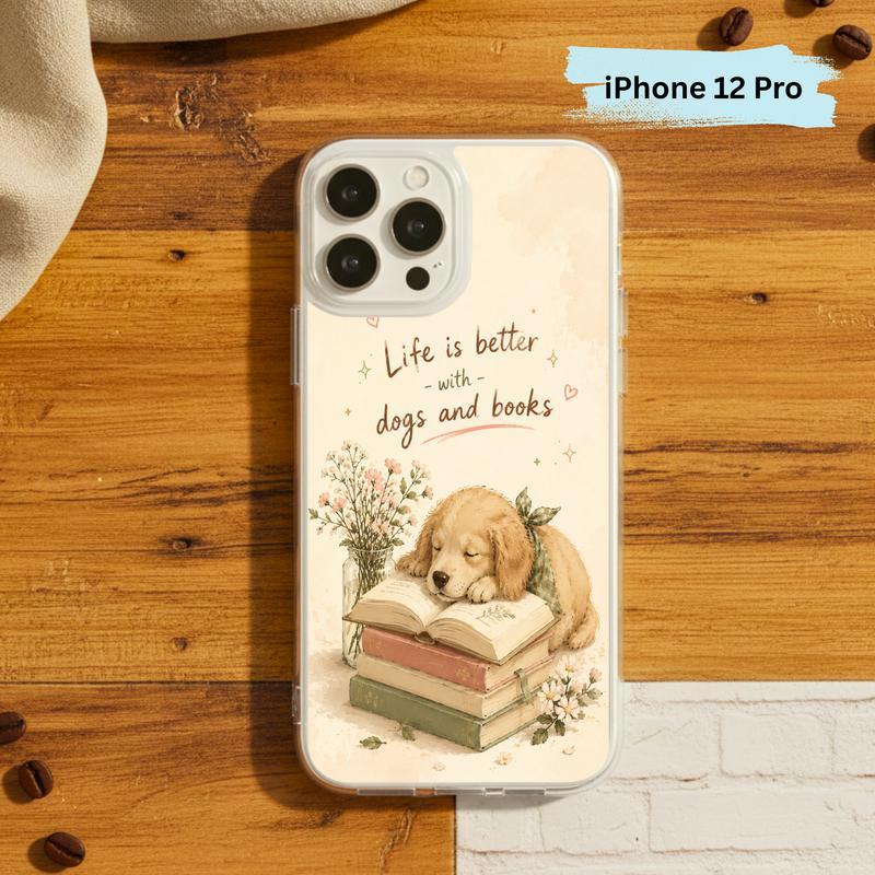 Life Is Better With Dogs And Books - Cute Book Lover Phone Case IPhone