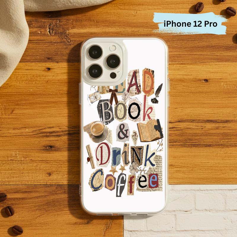 Read Book And Drink Coffee - Vintage Collage Reader Art Phone Case IPhone