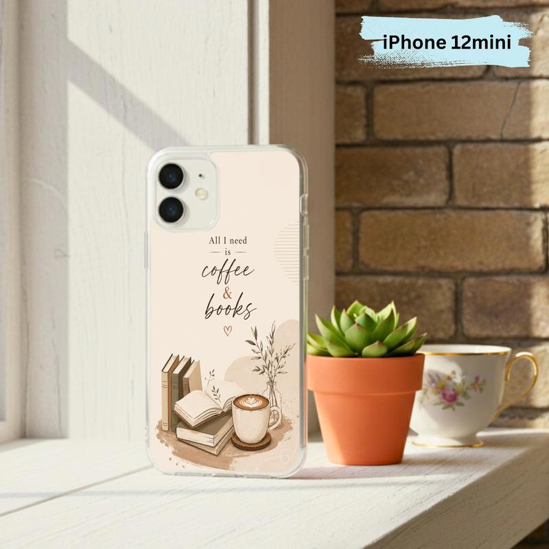 All I Need Is Coffee And Books - Boho Book Art Phone Case IPhone