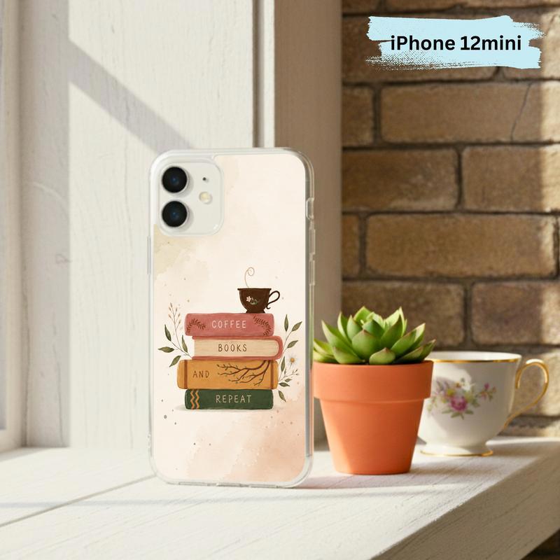 Coffee Books And Repeat - Cozy Reader Aesthetic Phone Case IPhone