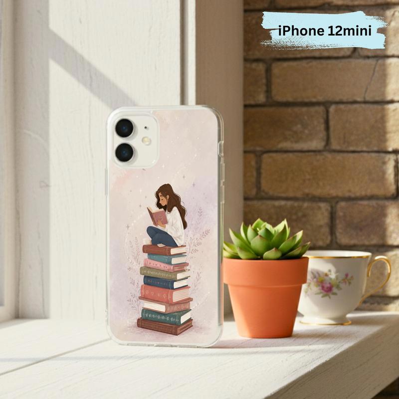 Cozy Girl Reading Books - Dreamy Book Lover Aesthetic Phone Case IPhone