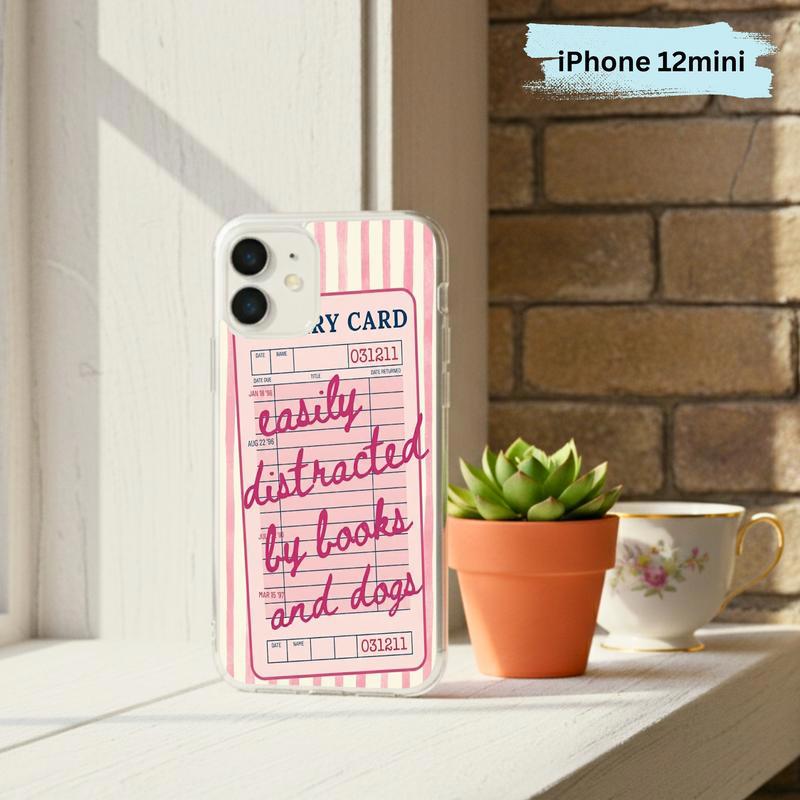 Easily Distracted By Books And Dogs - Funny Book Lover Phone Case IPhone