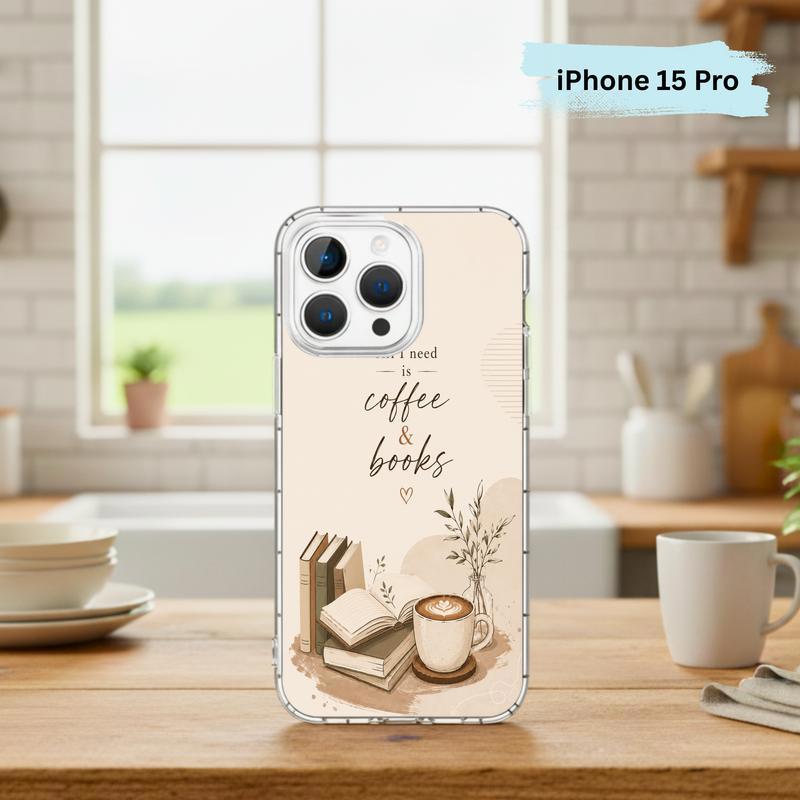 All I Need Is Coffee And Books - Boho Book Art Phone Case IPhone