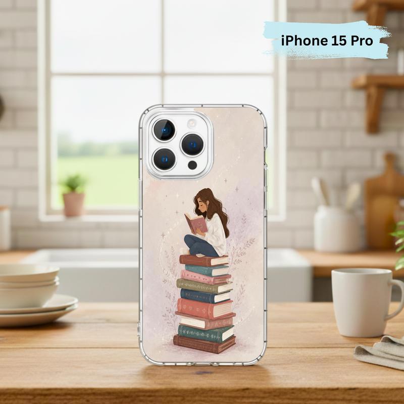 Cozy Girl Reading Books - Dreamy Book Lover Aesthetic Phone Case IPhone