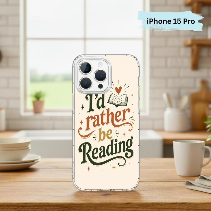 I’d Rather Be Reading - Retro Book Lover Quote Phone Case IPhone