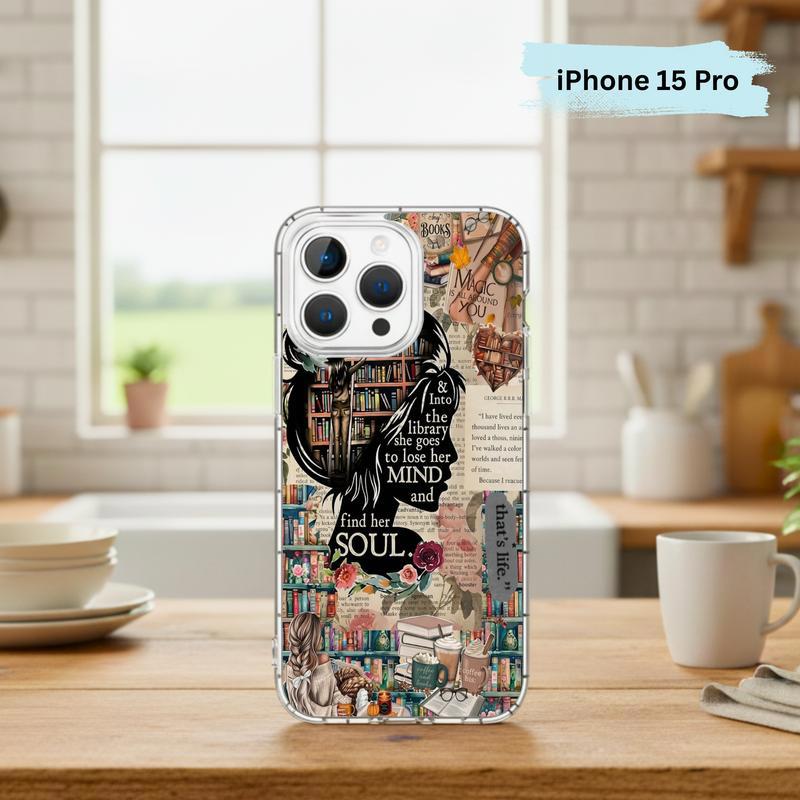 Into The Library She Goes - Book Lover Collage Phone Case IPhone