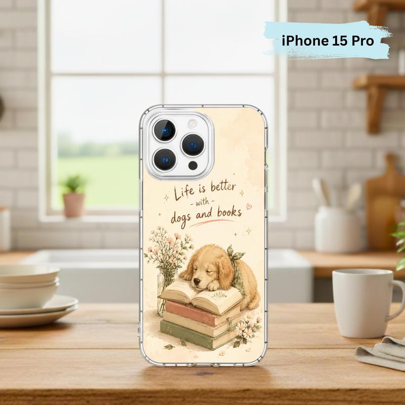 Life Is Better With Dogs And Books - Cute Book Lover Phone Case IPhone