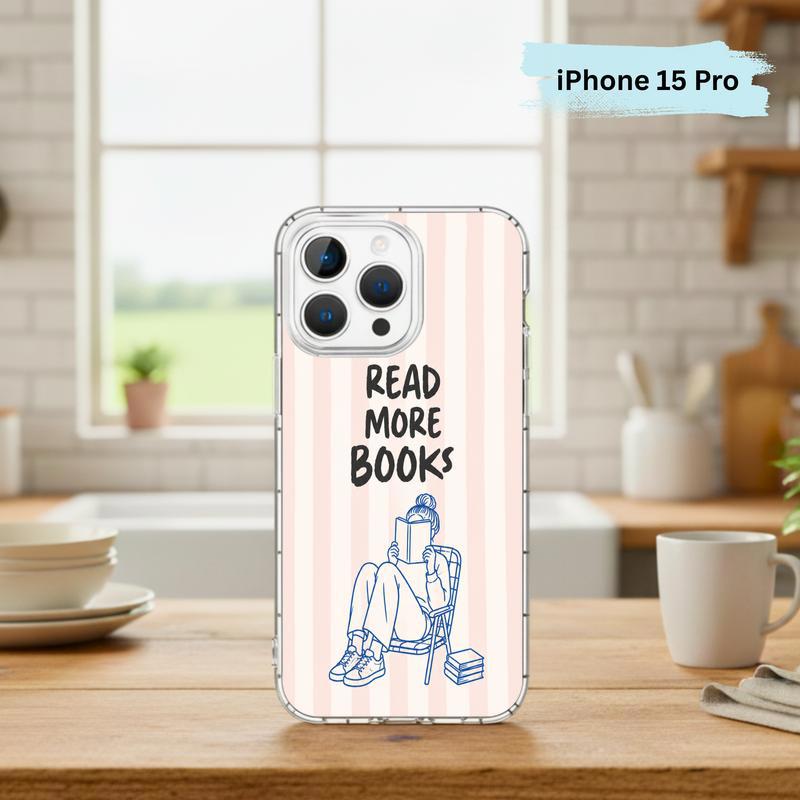 Minimalist Book Lover Quote - Read More Books Phone Case IPhone Minimalist Book Lover Quote - Read More Books Phone Case IPhone