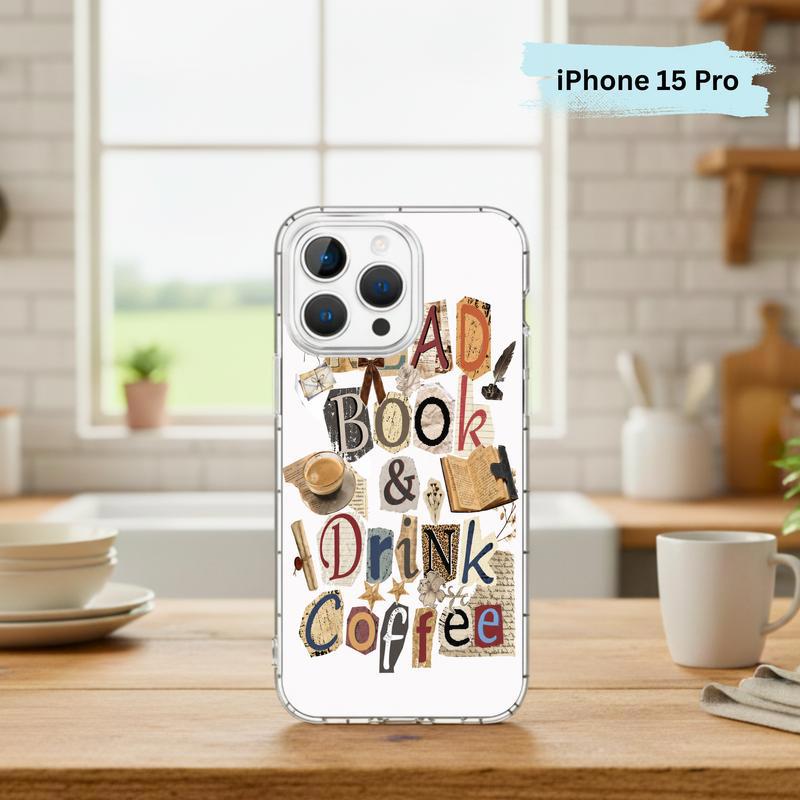 Read Book And Drink Coffee - Vintage Collage Reader Art Phone Case IPhone