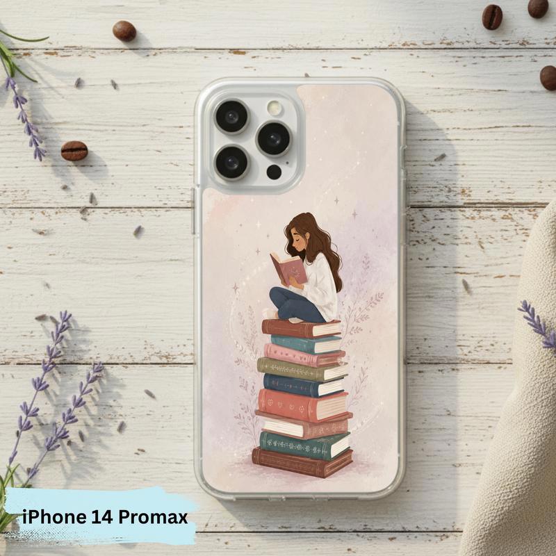 Cozy Girl Reading Books - Dreamy Book Lover Aesthetic Phone Case IPhone
