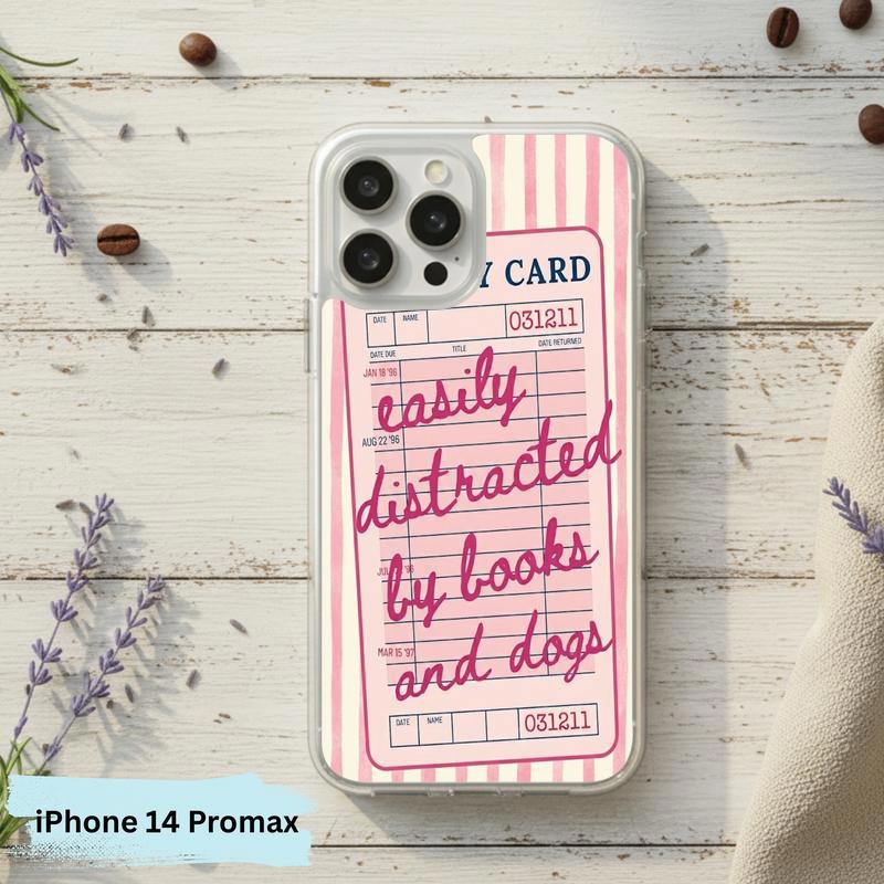 Easily Distracted By Books And Dogs - Funny Book Lover Phone Case IPhone