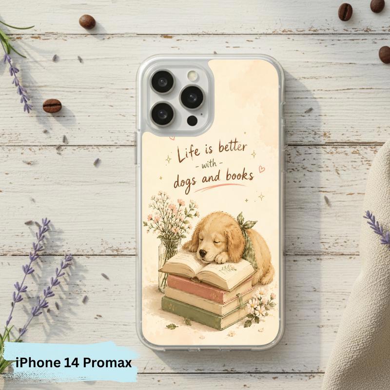 Life Is Better With Dogs And Books - Cute Book Lover Phone Case IPhone