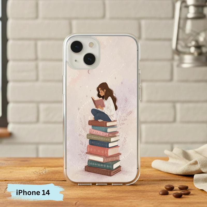 Cozy Girl Reading Books - Dreamy Book Lover Aesthetic Phone Case IPhone