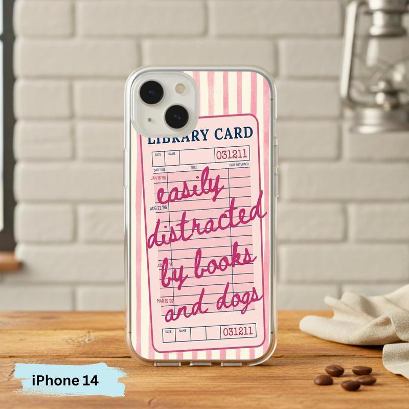 Easily Distracted By Books And Dogs - Funny Book Lover Phone Case IPhone