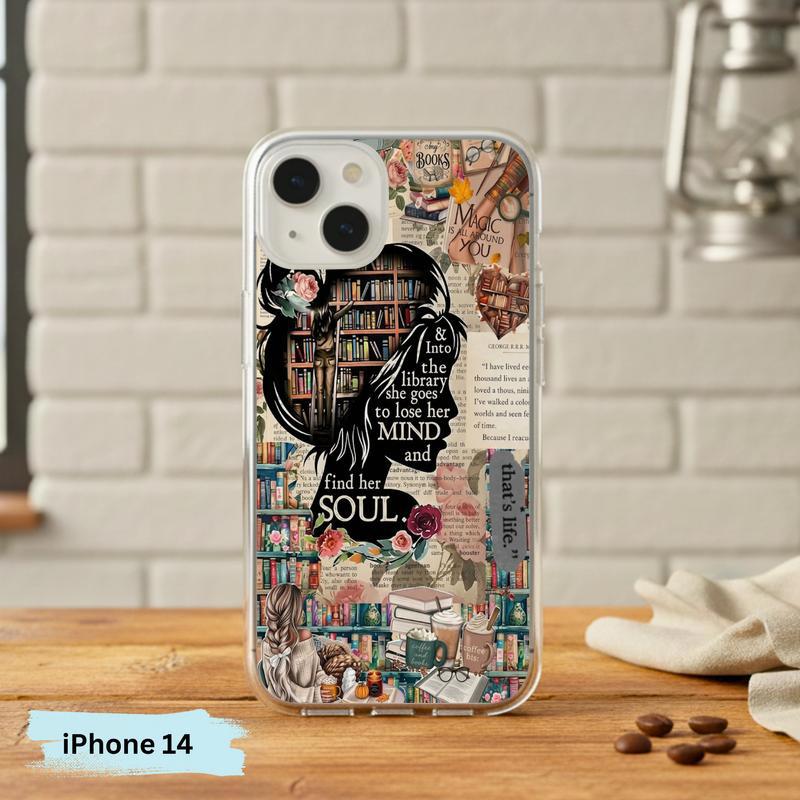 Into The Library She Goes - Book Lover Collage Phone Case IPhone
