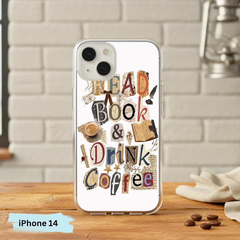Read Book And Drink Coffee - Vintage Collage Reader Art Phone Case IPhone