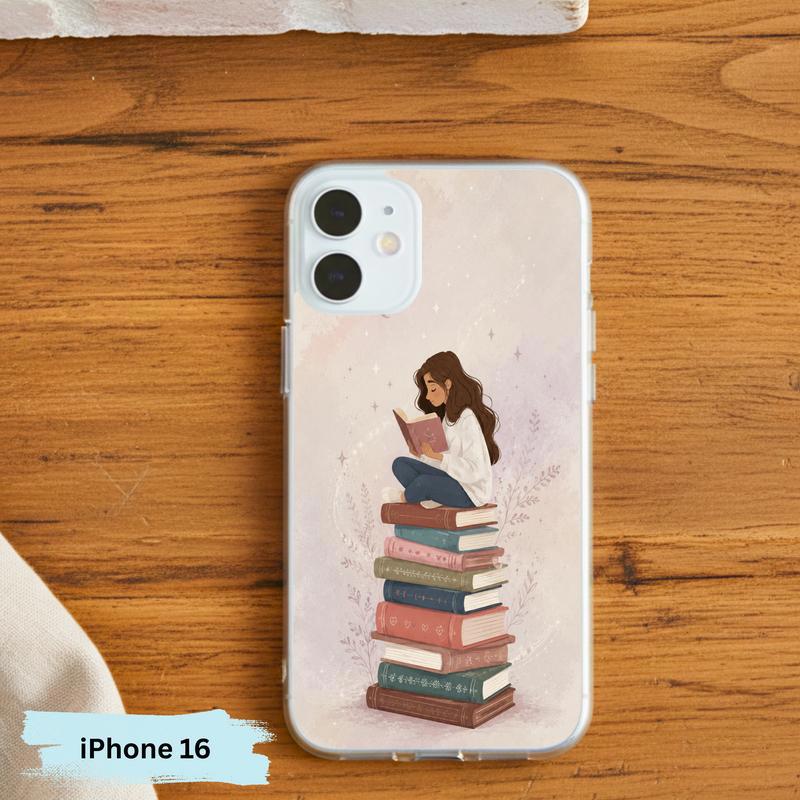 Cozy Girl Reading Books - Dreamy Book Lover Aesthetic Phone Case IPhone