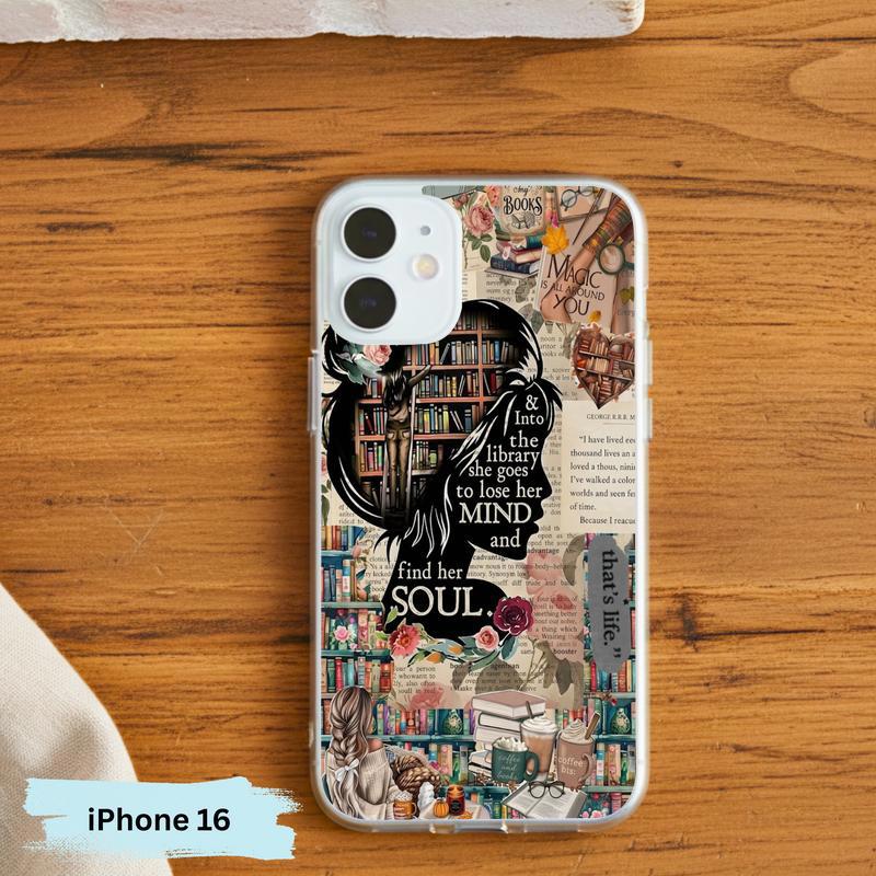 Into The Library She Goes - Book Lover Collage Phone Case IPhone