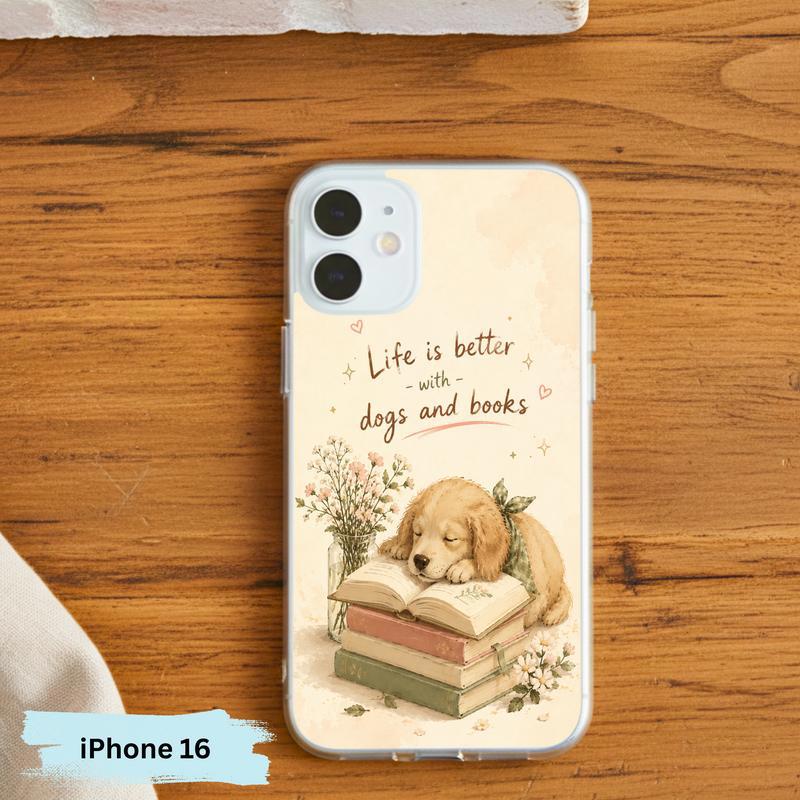 Life Is Better With Dogs And Books - Cute Book Lover Phone Case IPhone