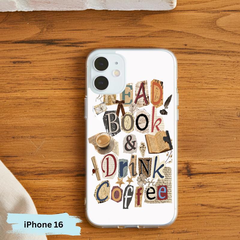 Read Book And Drink Coffee - Vintage Collage Reader Art Phone Case IPhone
