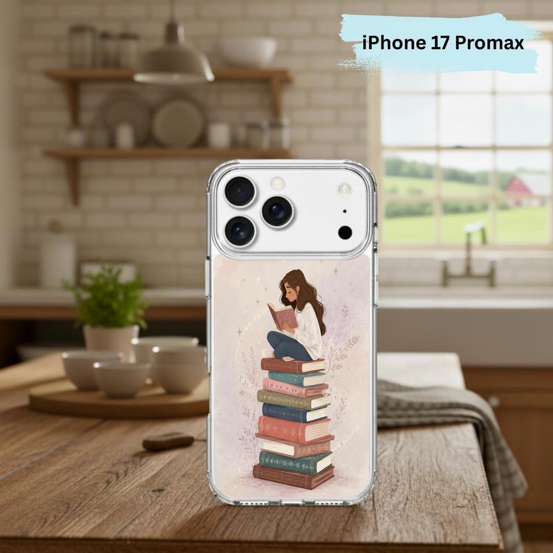 Cozy Girl Reading Books - Dreamy Book Lover Aesthetic Phone Case IPhone