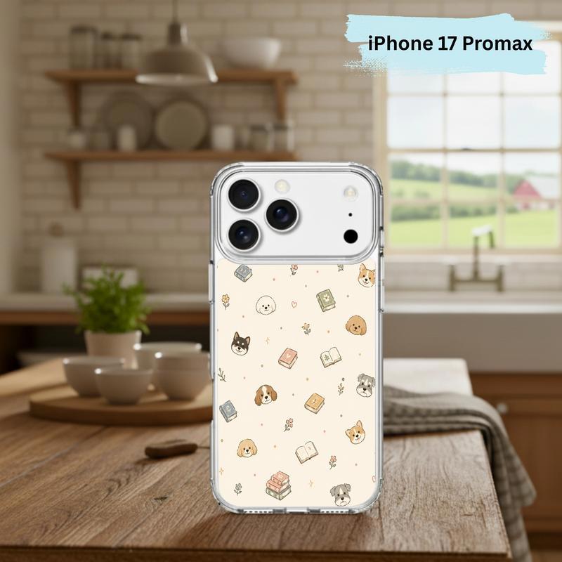 Kawaii Dog Books Pattern - Cute Reading Aesthetic Art Phone Case IPhone