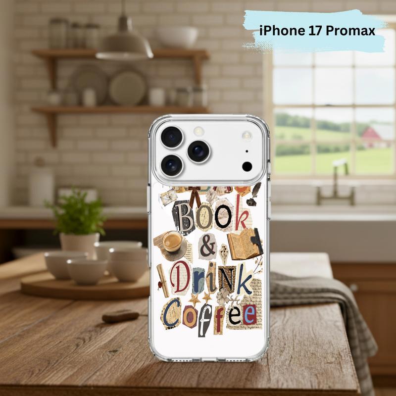 Read Book And Drink Coffee - Vintage Collage Reader Art Phone Case IPhone