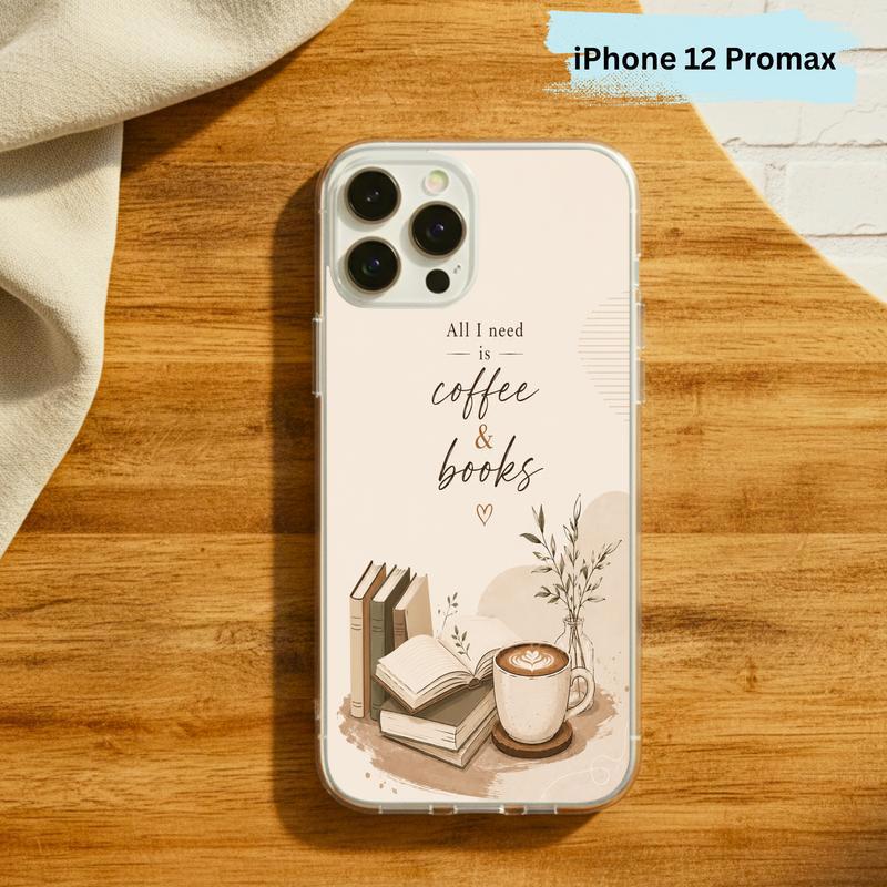 All I Need Is Coffee And Books - Boho Book Art Phone Case IPhone