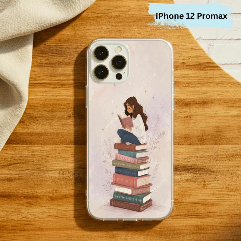 Cozy Girl Reading Books - Dreamy Book Lover Aesthetic Phone Case IPhone
