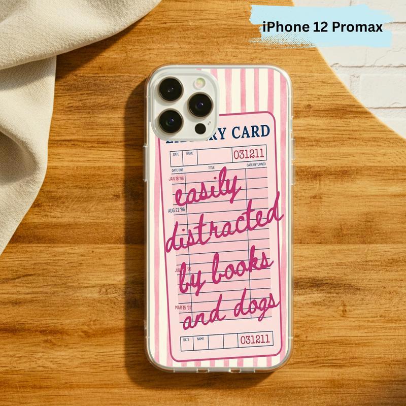 Easily Distracted By Books And Dogs - Funny Book Lover Phone Case IPhone