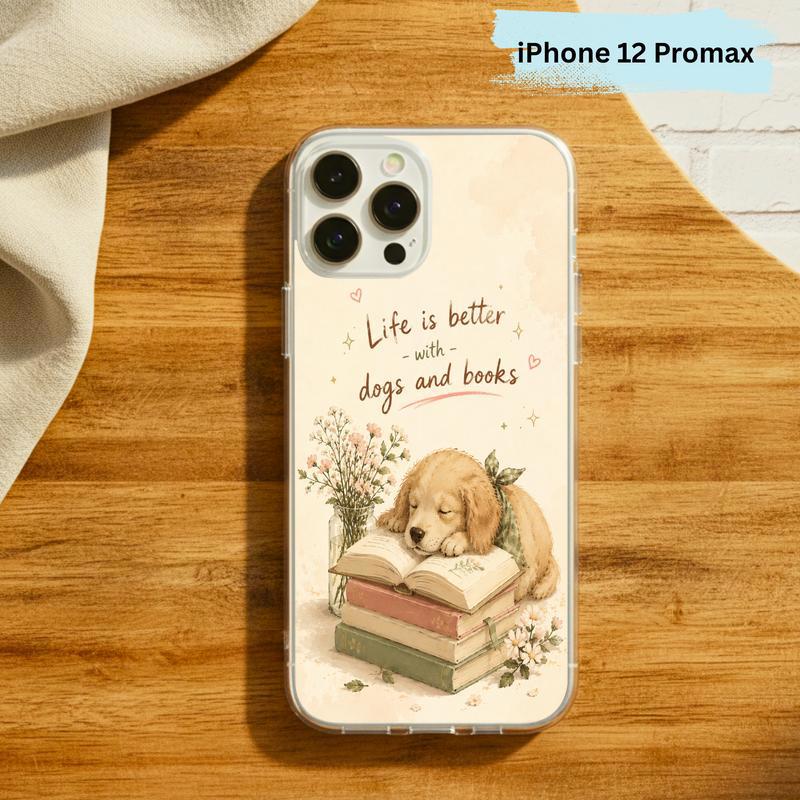 Life Is Better With Dogs And Books - Cute Book Lover Phone Case IPhone