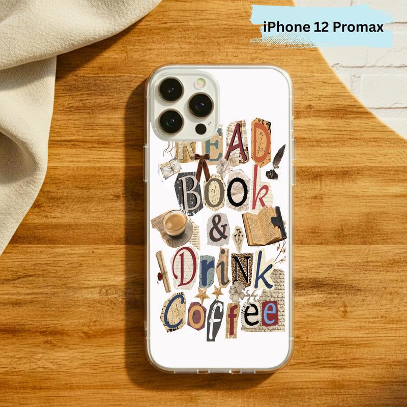 Read Book And Drink Coffee - Vintage Collage Reader Art Phone Case IPhone