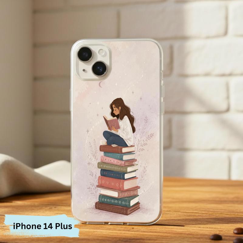 Cozy Girl Reading Books - Dreamy Book Lover Aesthetic Phone Case IPhone