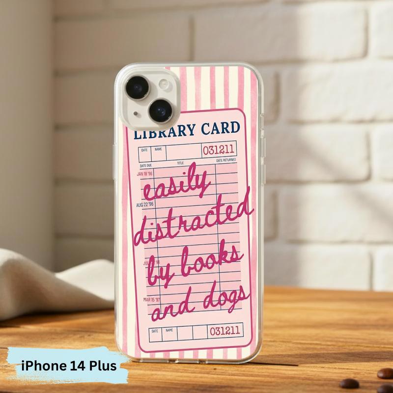 Easily Distracted By Books And Dogs - Funny Book Lover Phone Case IPhone