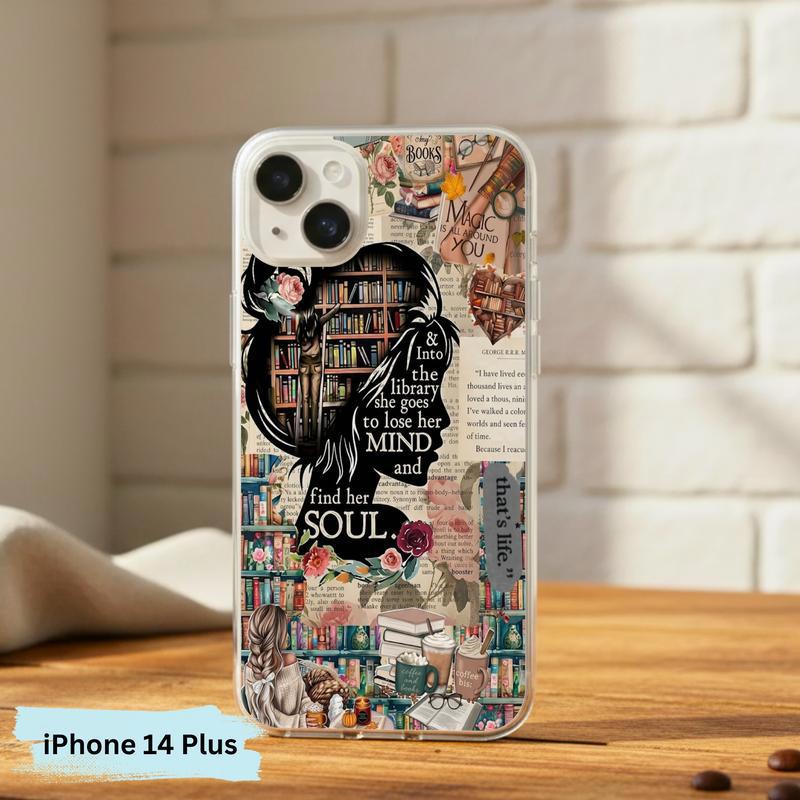 Into The Library She Goes - Book Lover Collage Phone Case IPhone