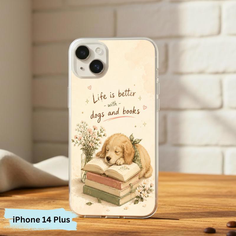 Life Is Better With Dogs And Books - Cute Book Lover Phone Case IPhone