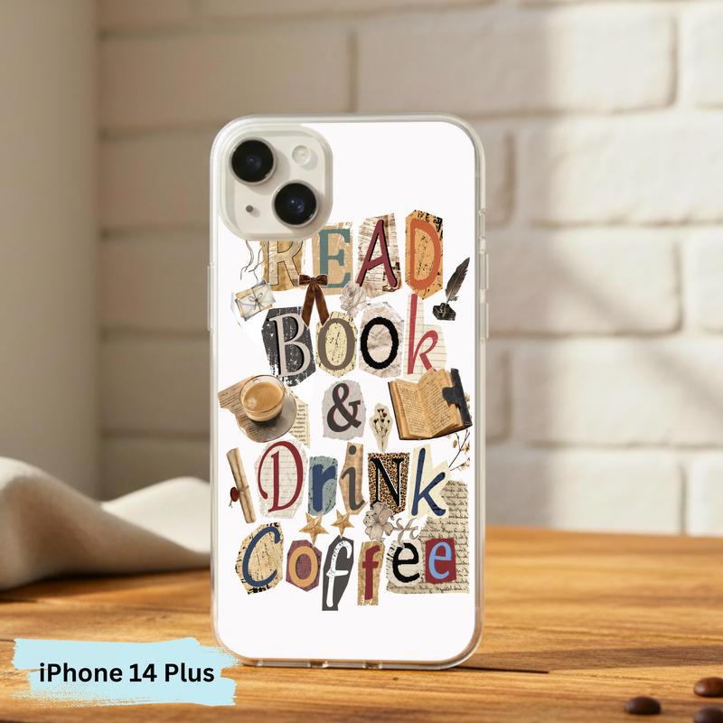 Read Book And Drink Coffee - Vintage Collage Reader Art Phone Case IPhone