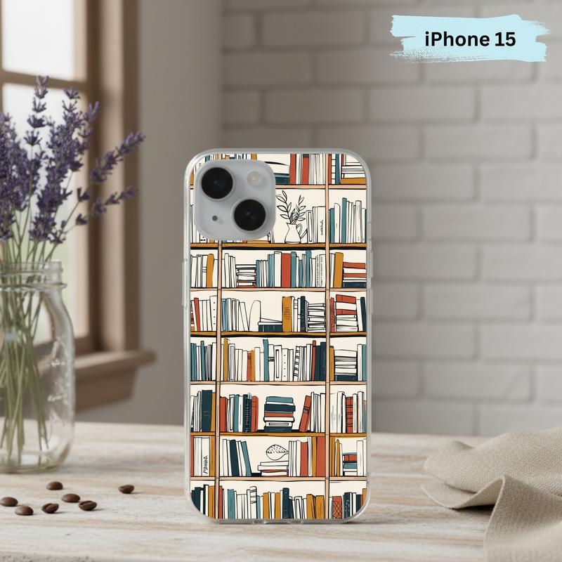 Boho Bookshelf Art - Modern Reader Aesthetic Phone Case IPhone