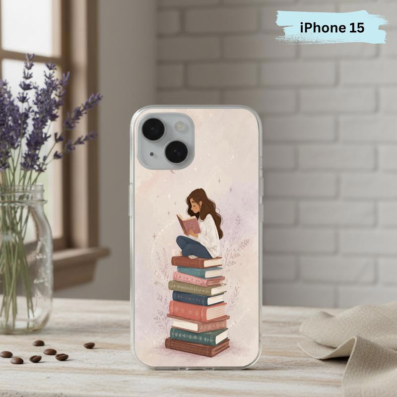 Cozy Girl Reading Books - Dreamy Book Lover Aesthetic Phone Case IPhone